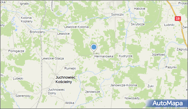 mapa Hermanówka, Hermanówka na mapie Targeo